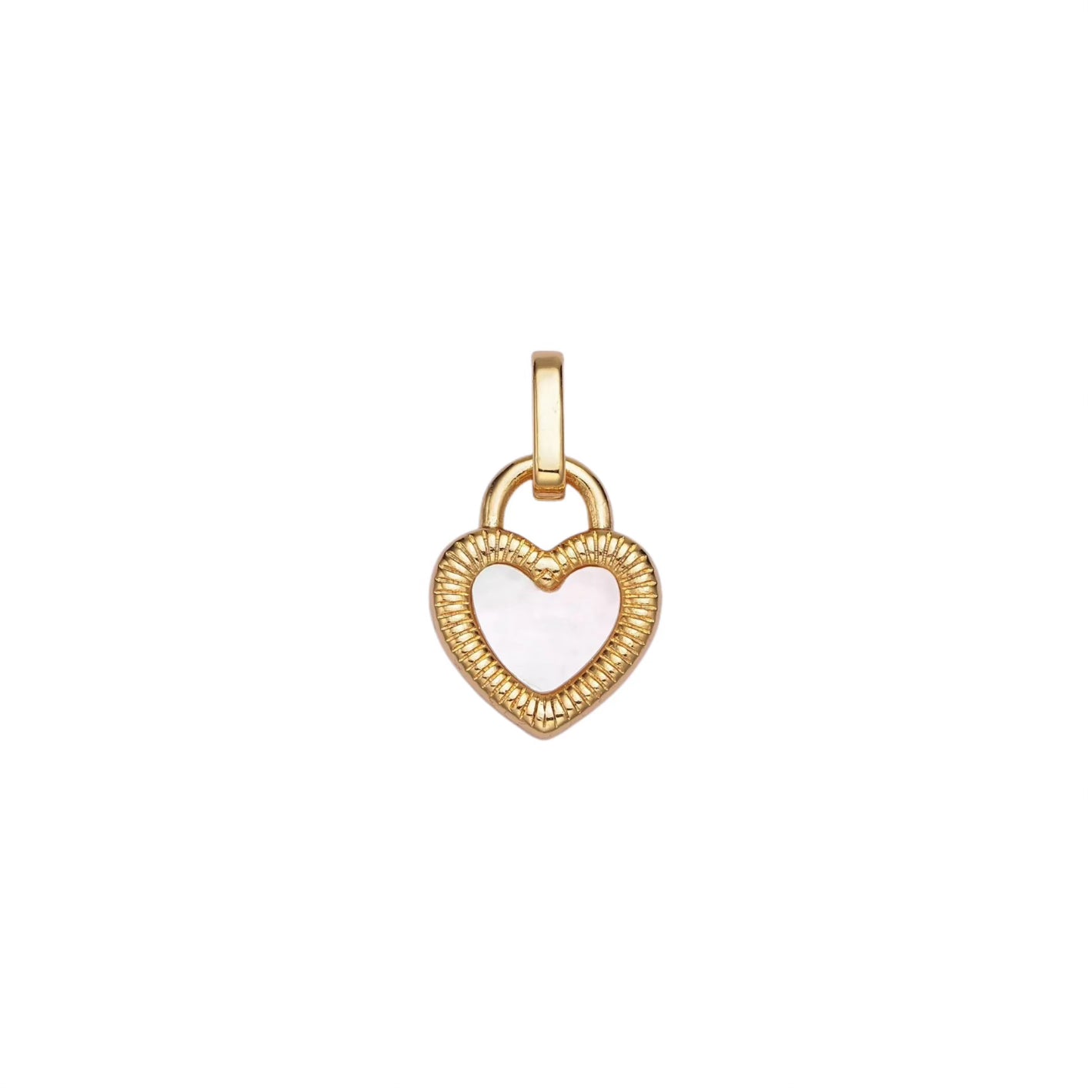 24K Gold Filled Double Sided Heart Lock Pendant/Charm