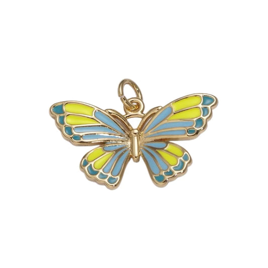 14K Gold Filled Colorful Butterfly Pendant/Charm
