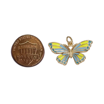 14K Gold Filled Colorful Butterfly Pendant/Charm