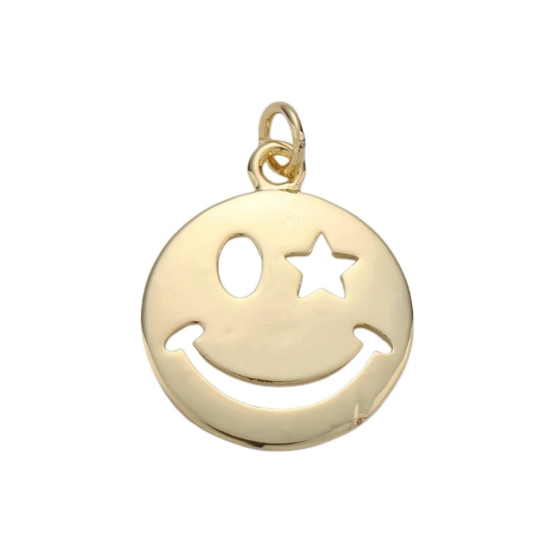 14k Gold Filled Star Smile Pendant/Charm