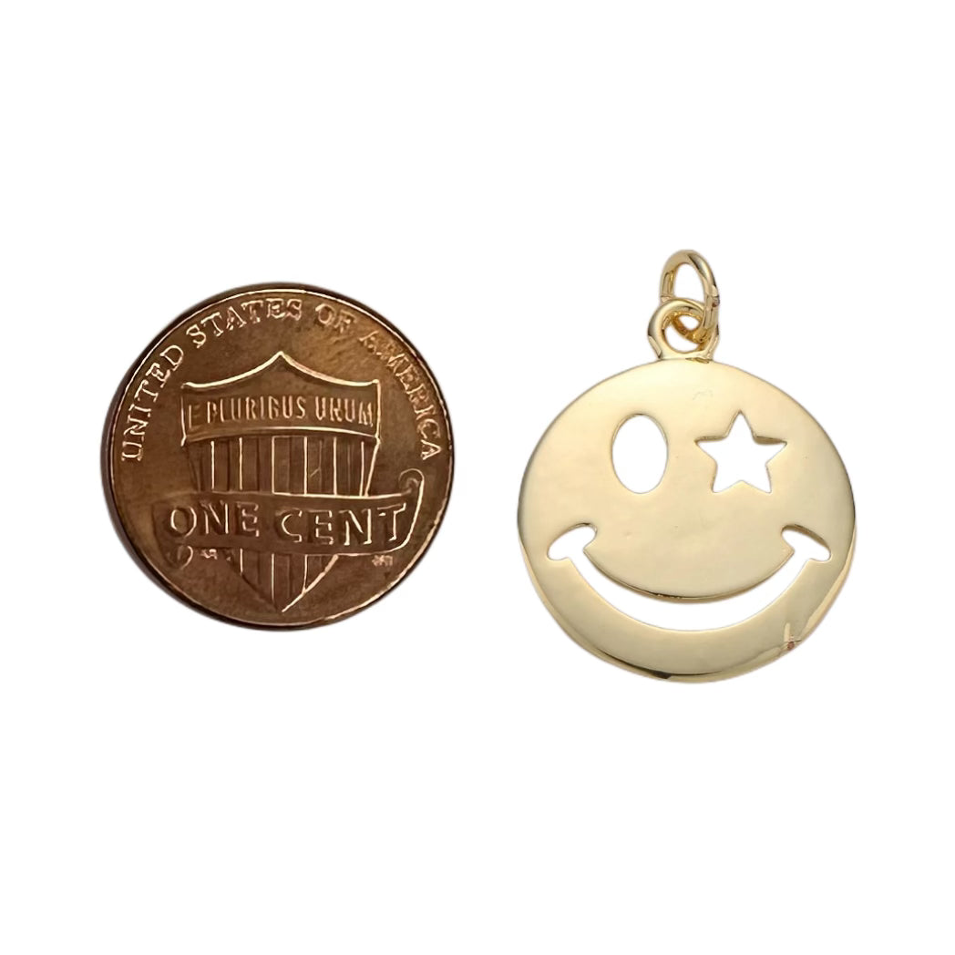 14k Gold Filled Star Smile Pendant/Charm