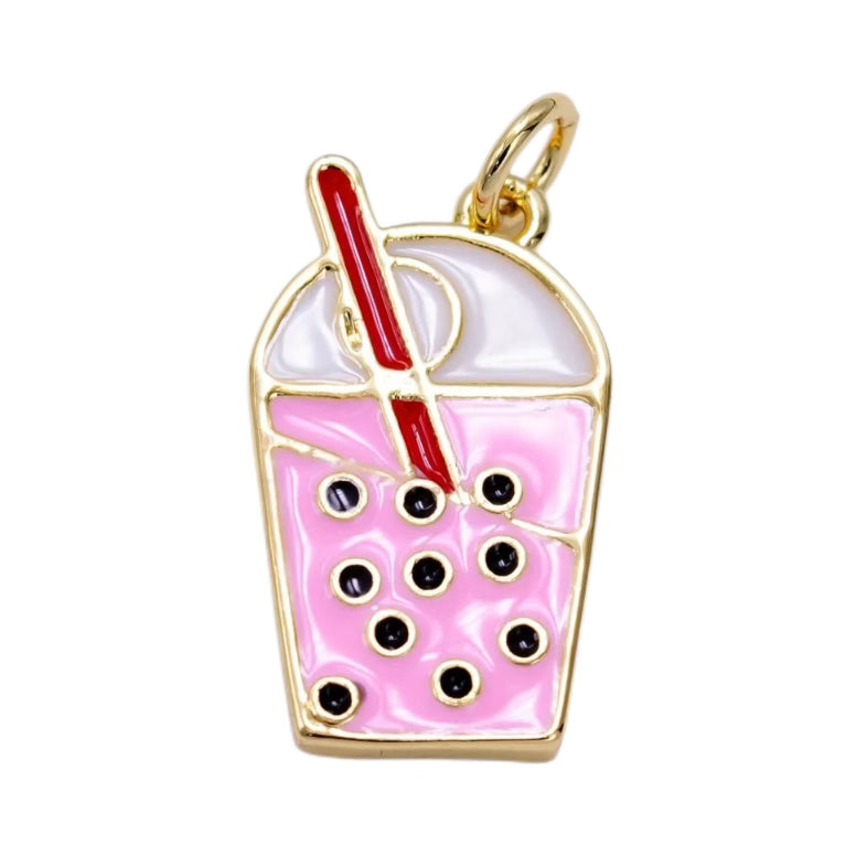 14K Gold Filled Bubble Tea Pendant/Charm