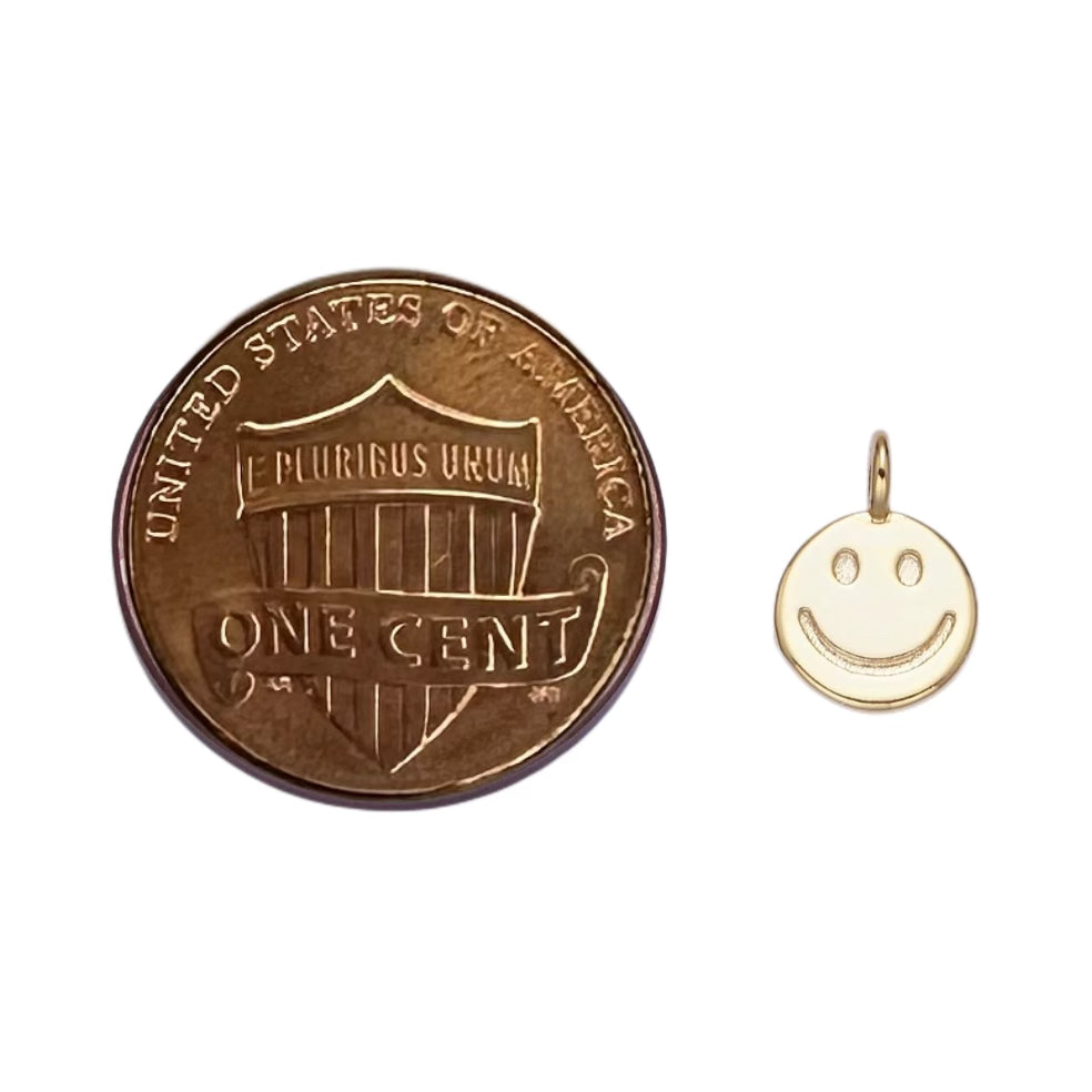 16K Gold Filled Mini Smiley Face Pendant/Charm