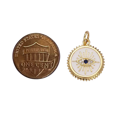 14K Gold Filled Evil Eye Spiked Pendant/Charm