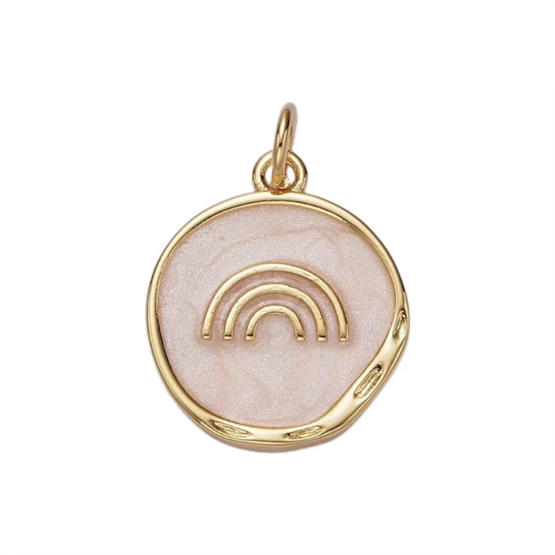 16K Gold Filled Rainbow White Sparkle Pendant/Charm