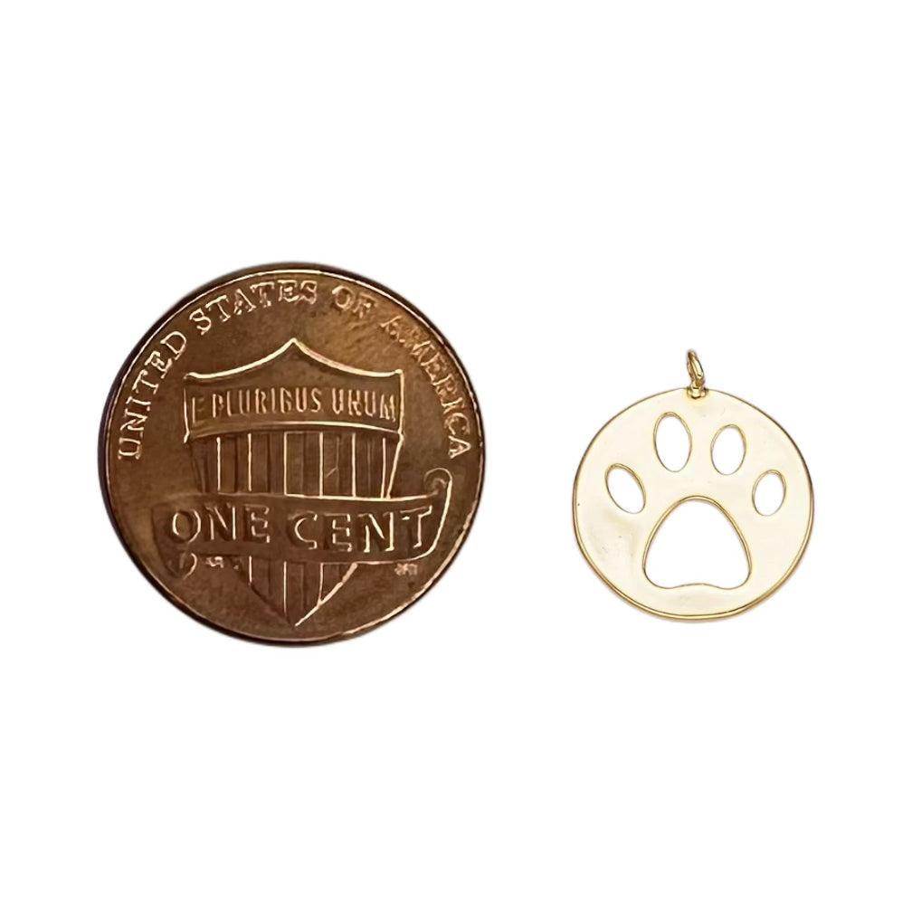 14K Gold Filled Paw Print Pendant/Charm