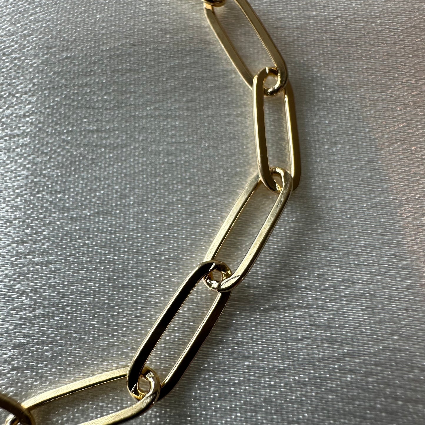 18k Gold Filled Paperclip Bracelet